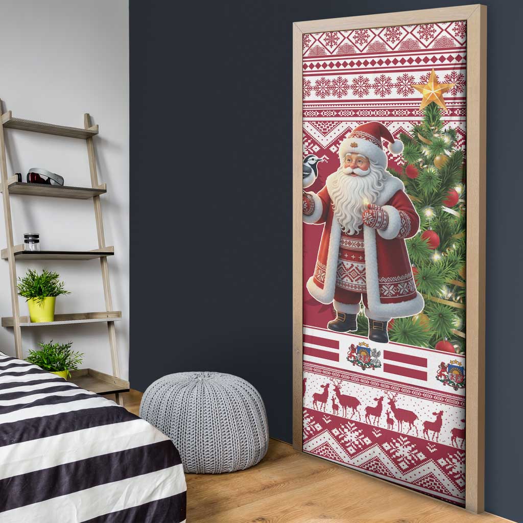 Latvia Christmas Door Cover Ziemassvetku Vecitis Christmas Pattern - Wonder Print Shop