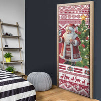 Latvia Christmas Door Cover Ziemassvetku Vecitis Christmas Pattern - Wonder Print Shop
