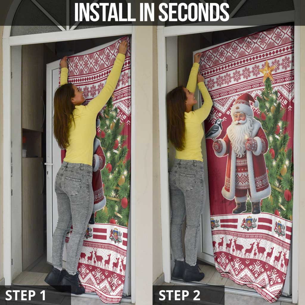 Latvia Christmas Door Cover Ziemassvetku Vecitis Christmas Pattern - Wonder Print Shop