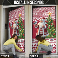 Latvia Christmas Door Cover Ziemassvetku Vecitis Christmas Pattern - Wonder Print Shop