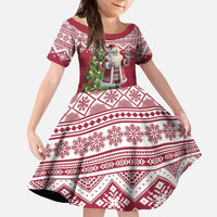 Latvia Christmas Family Matching Mermaid Dress and Hawaiian Shirt Ziemassvetku Vecitis Christmas Pattern - Wonder Print Shop
