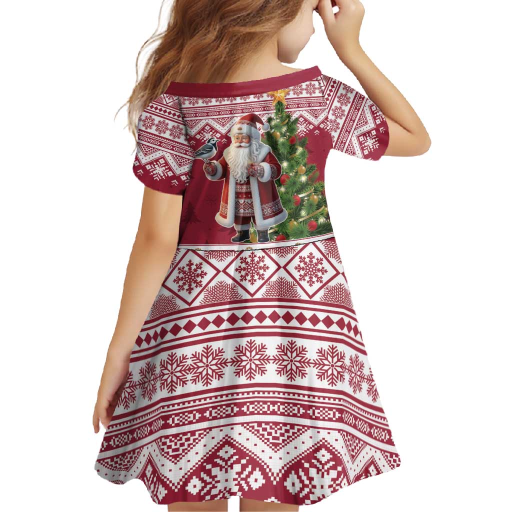 Latvia Christmas Family Matching Mermaid Dress and Hawaiian Shirt Ziemassvetku Vecitis Christmas Pattern - Wonder Print Shop