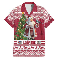 Latvia Christmas Family Matching Mermaid Dress and Hawaiian Shirt Ziemassvetku Vecitis Christmas Pattern - Wonder Print Shop