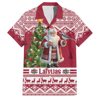 Latvia Christmas Family Matching Puletasi and Hawaiian Shirt Ziemassvetku Vecitis Christmas Pattern - Wonder Print Shop
