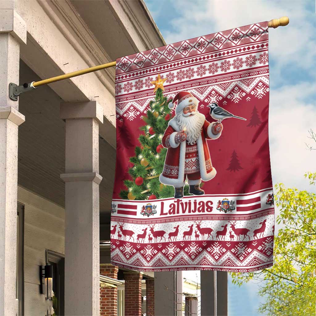 Latvia Christmas Garden Flag Ziemassvetku Vecitis Christmas Pattern - Wonder Print Shop