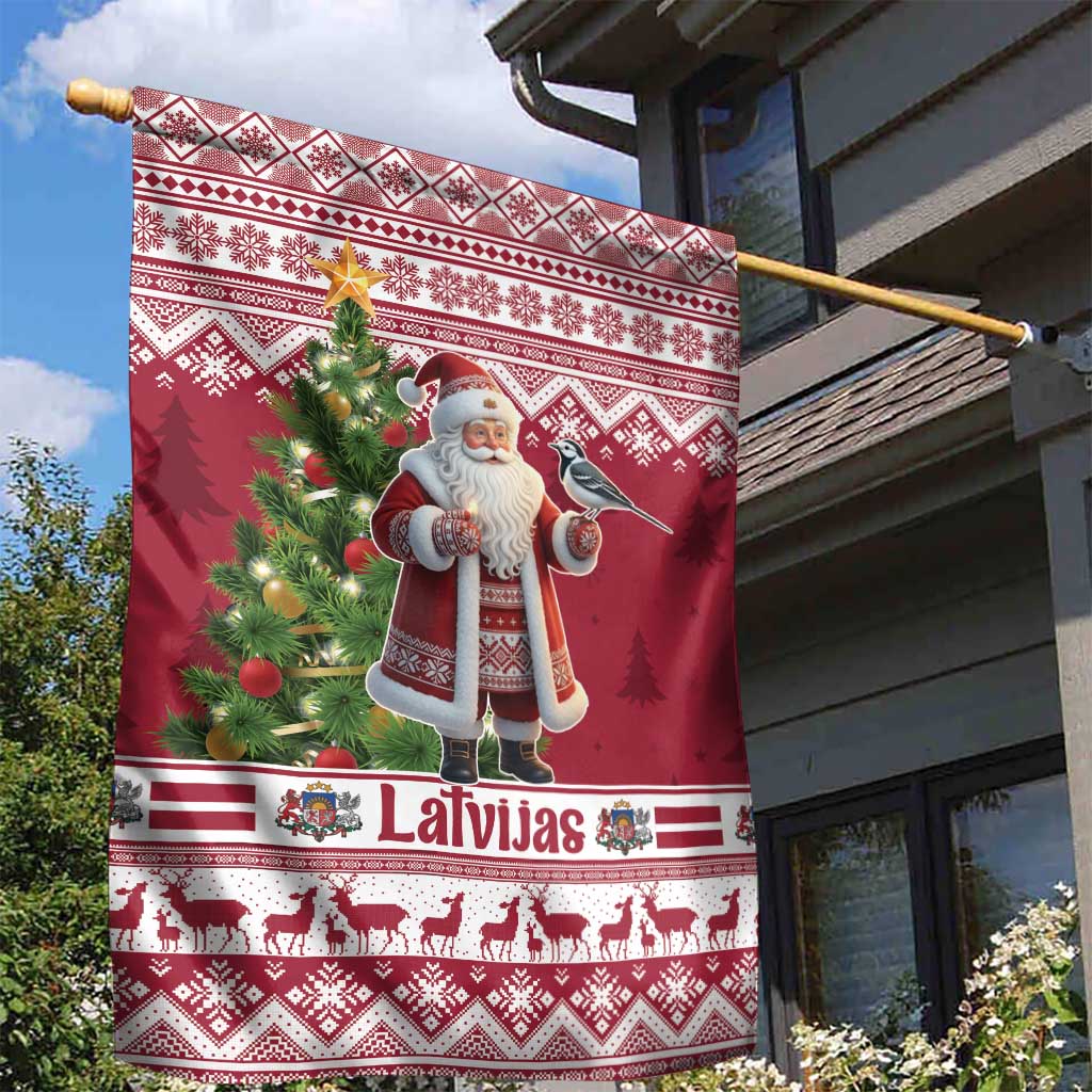 Latvia Christmas Garden Flag Ziemassvetku Vecitis Christmas Pattern - Wonder Print Shop