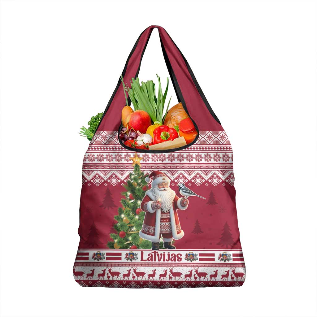 Latvia Christmas Grocery Bag Ziemassvetku Vecitis Christmas Pattern - Wonder Print Shop