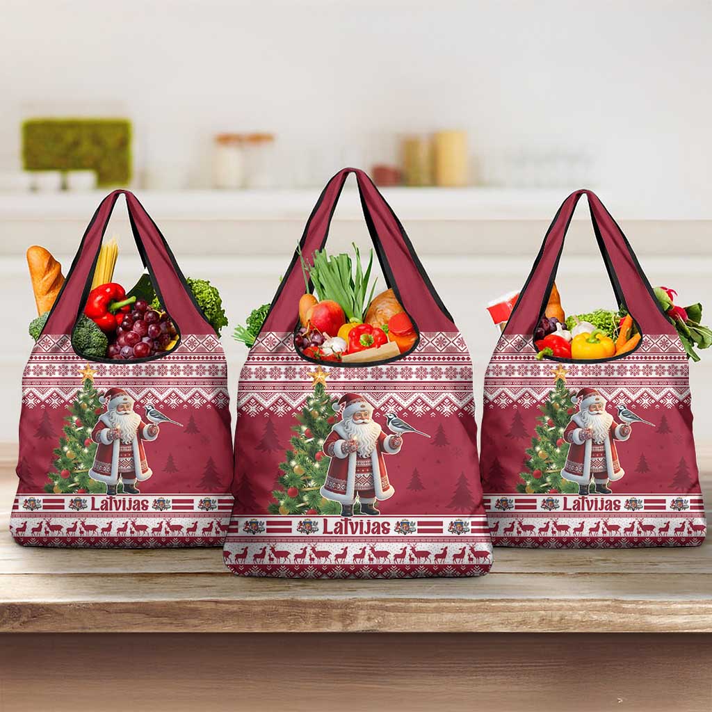 Latvia Christmas Grocery Bag Ziemassvetku Vecitis Christmas Pattern - Wonder Print Shop