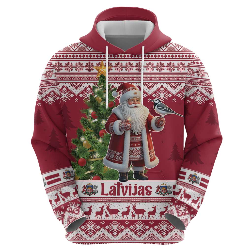 Latvia Christmas Hoodie Ziemassvetku Vecitis Christmas Pattern - Wonder Print Shop