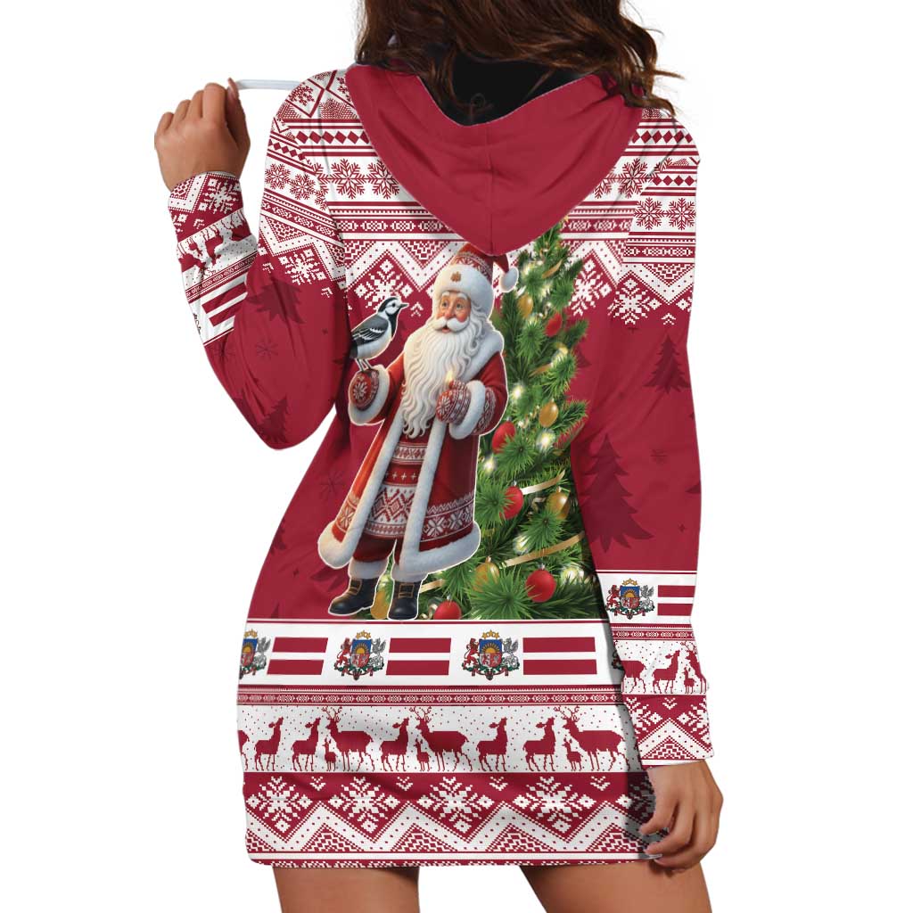 Latvia Christmas Hoodie Dress Ziemassvetku Vecitis Christmas Pattern - Wonder Print Shop