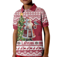 Latvia Christmas Kid Polo Shirt Ziemassvetku Vecitis Christmas Pattern - Wonder Print Shop