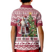 Latvia Christmas Kid Polo Shirt Ziemassvetku Vecitis Christmas Pattern - Wonder Print Shop