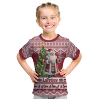 Latvia Christmas Kid T Shirt Ziemassvetku Vecitis Christmas Pattern - Wonder Print Shop
