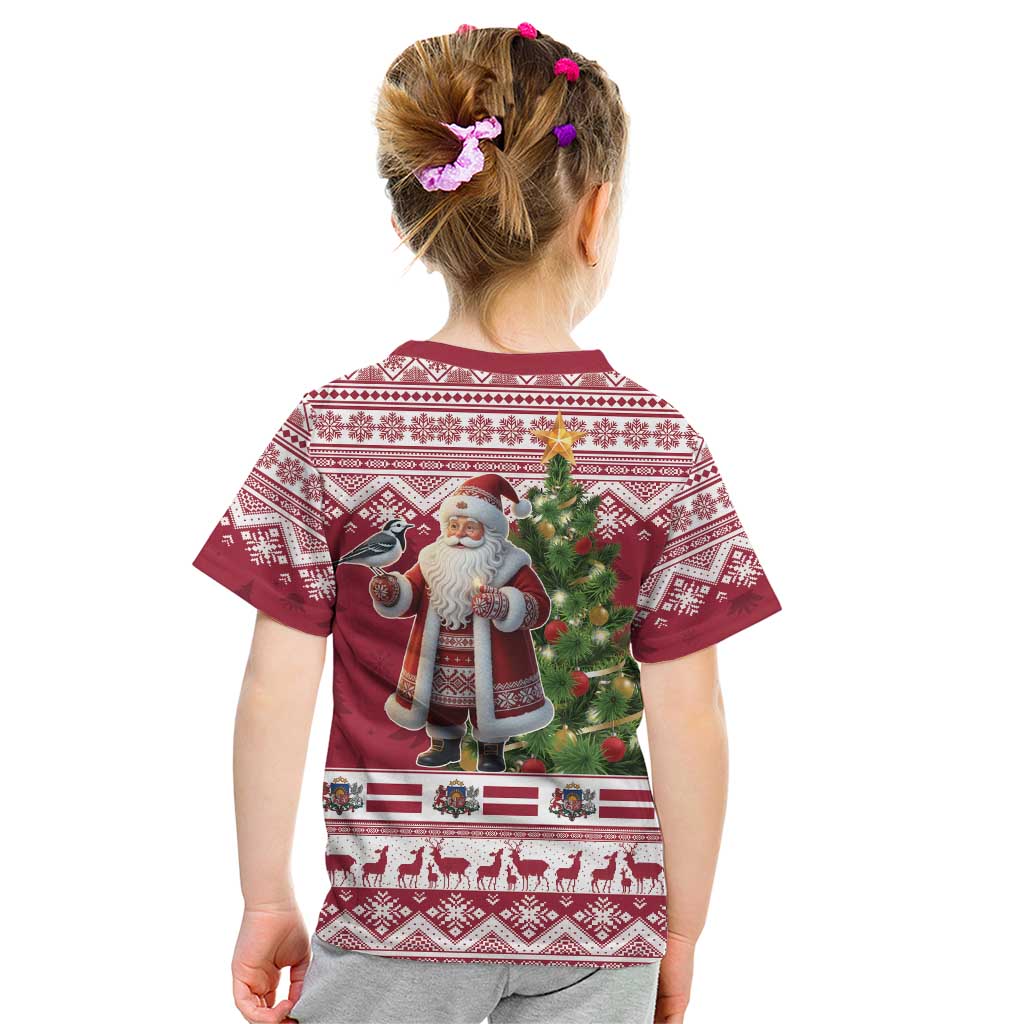 Latvia Christmas Kid T Shirt Ziemassvetku Vecitis Christmas Pattern - Wonder Print Shop