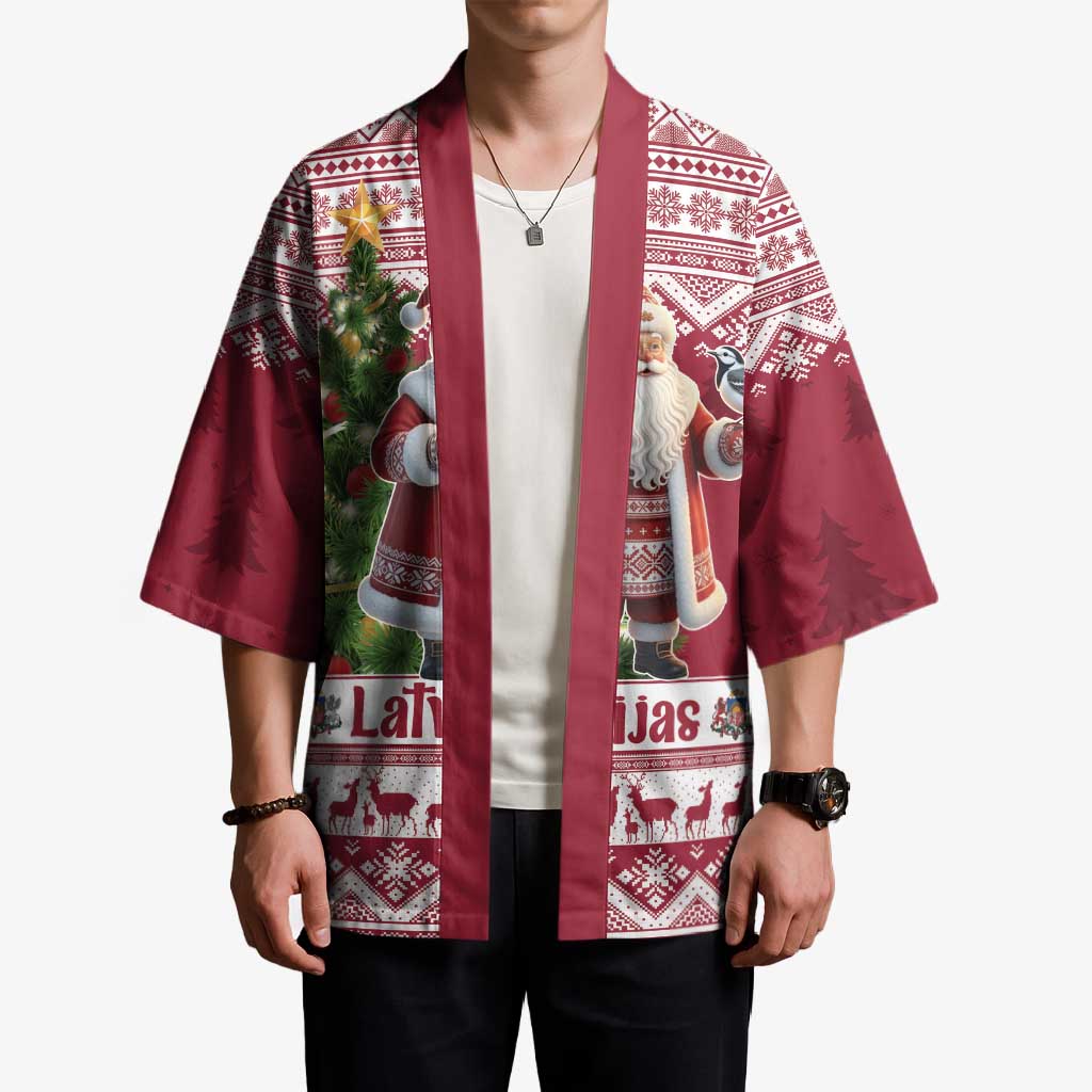 Latvia Christmas Kimono Ziemassvetku Vecitis Christmas Pattern - Wonder Print Shop