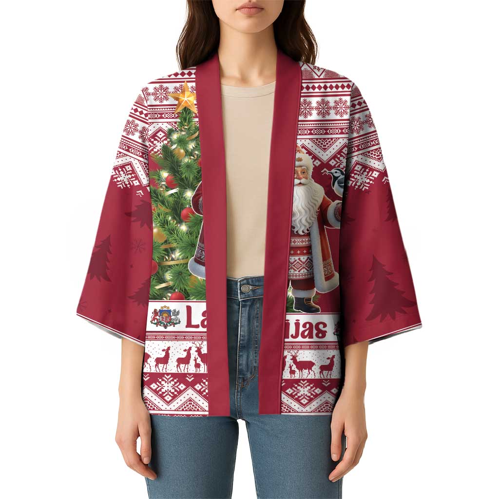 Latvia Christmas Kimono Ziemassvetku Vecitis Christmas Pattern - Wonder Print Shop