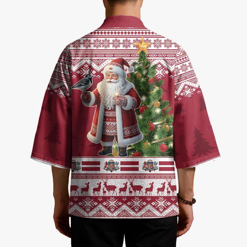 Latvia Christmas Kimono Ziemassvetku Vecitis Christmas Pattern - Wonder Print Shop
