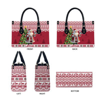 Latvia Christmas Leather Bag Ziemassvetku Vecitis Christmas Pattern - Wonder Print Shop