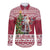Latvia Christmas Long Sleeve Button Shirt Ziemassvetku Vecitis Christmas Pattern - Wonder Print Shop
