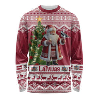 Latvia Christmas Long Sleeve Shirt Ziemassvetku Vecitis Christmas Pattern - Wonder Print Shop