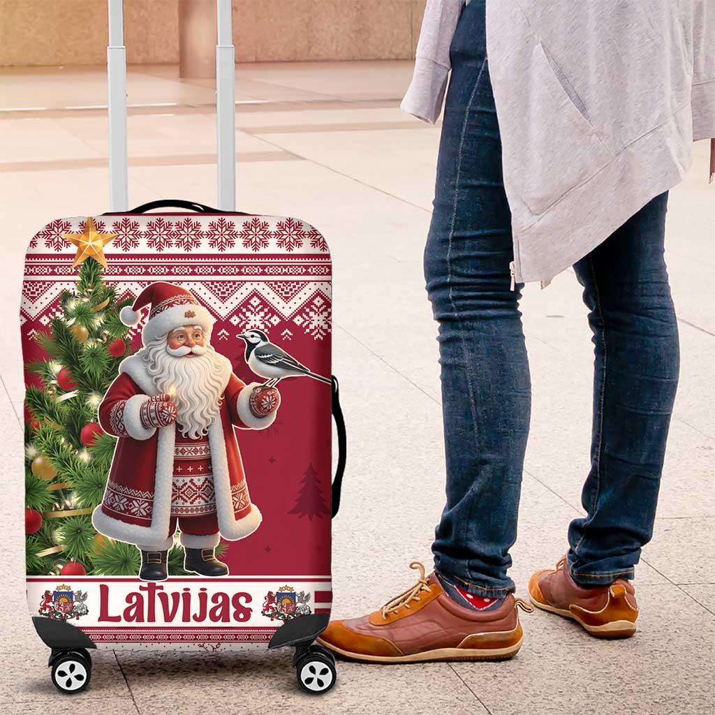 Latvia Christmas Luggage Cover Ziemassvetku Vecitis Christmas Pattern - Wonder Print Shop