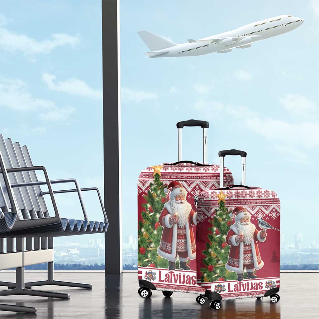 Latvia Christmas Luggage Cover Ziemassvetku Vecitis Christmas Pattern - Wonder Print Shop
