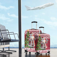 Latvia Christmas Luggage Cover Ziemassvetku Vecitis Christmas Pattern - Wonder Print Shop