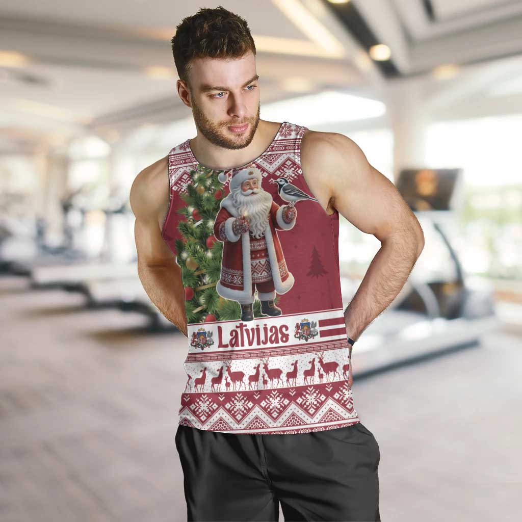 Latvia Christmas Men Tank Top Ziemassvetku Vecitis Christmas Pattern - Wonder Print Shop