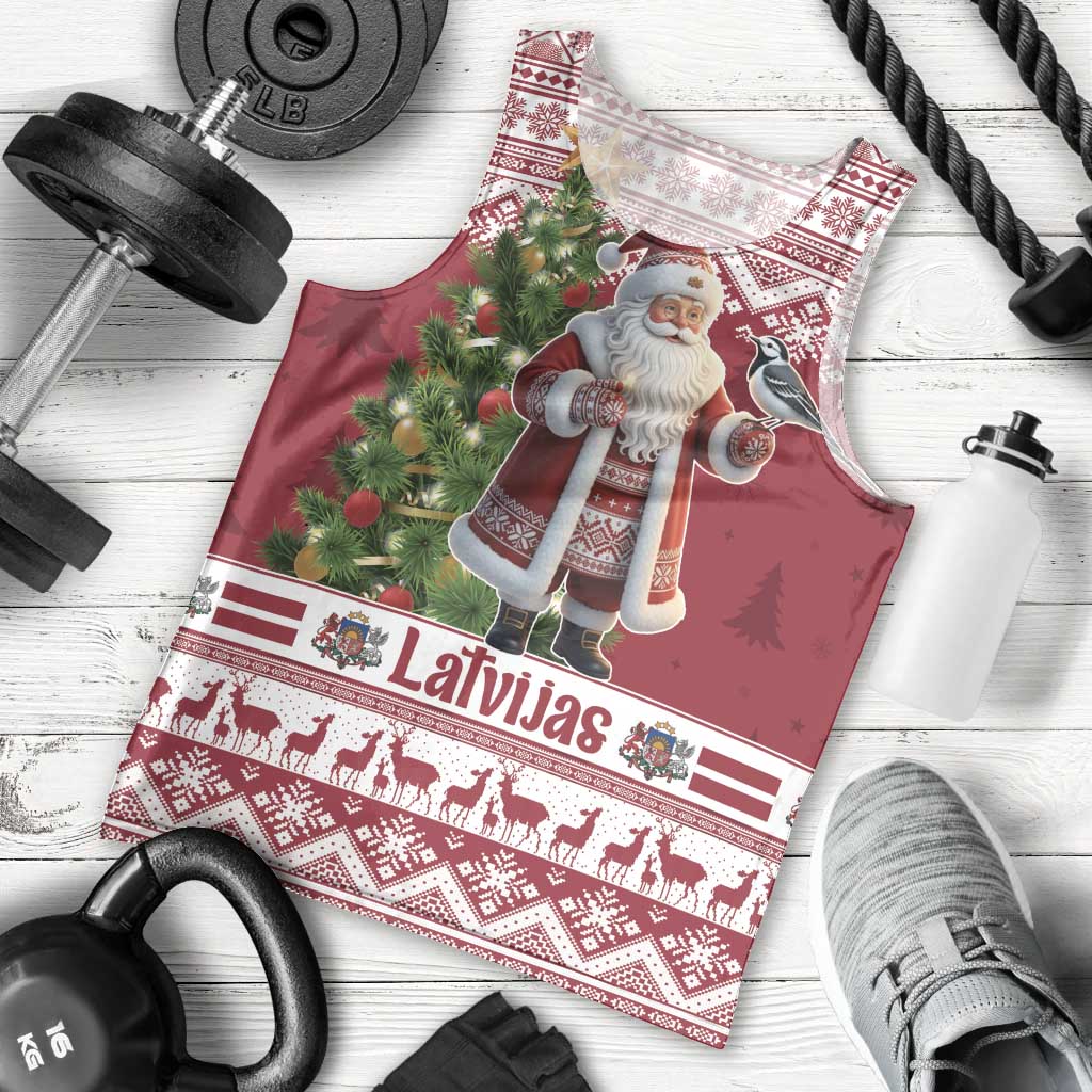 Latvia Christmas Men Tank Top Ziemassvetku Vecitis Christmas Pattern - Wonder Print Shop