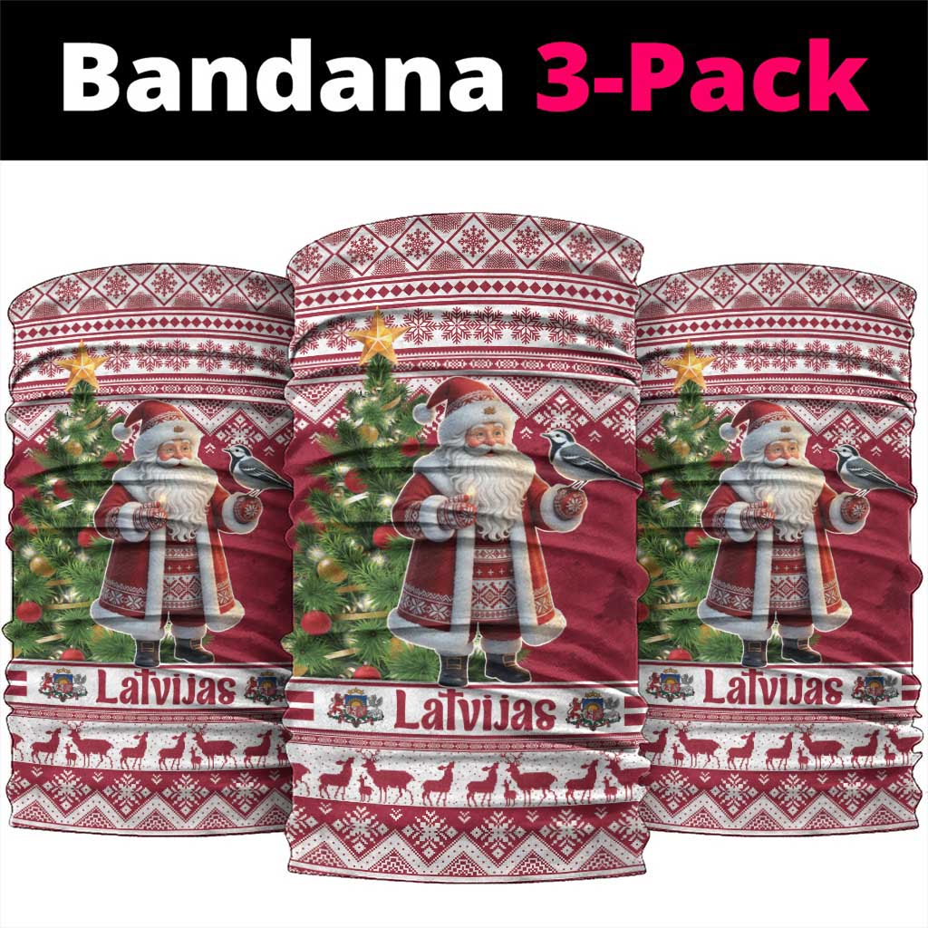 Latvia Christmas Neck Gaiter Ziemassvetku Vecitis Christmas Pattern - Wonder Print Shop