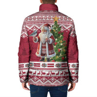 Latvia Christmas Padded Jacket Ziemassvetku Vecitis Christmas Pattern - Wonder Print Shop