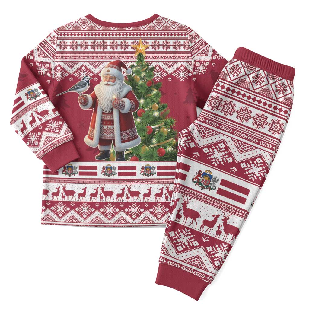 Latvia Christmas Pajama Set Ziemassvetku Vecitis Christmas Pattern - Wonder Print Shop