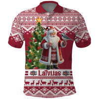 Latvia Christmas Polo Shirt Ziemassvetku Vecitis Christmas Pattern - Wonder Print Shop