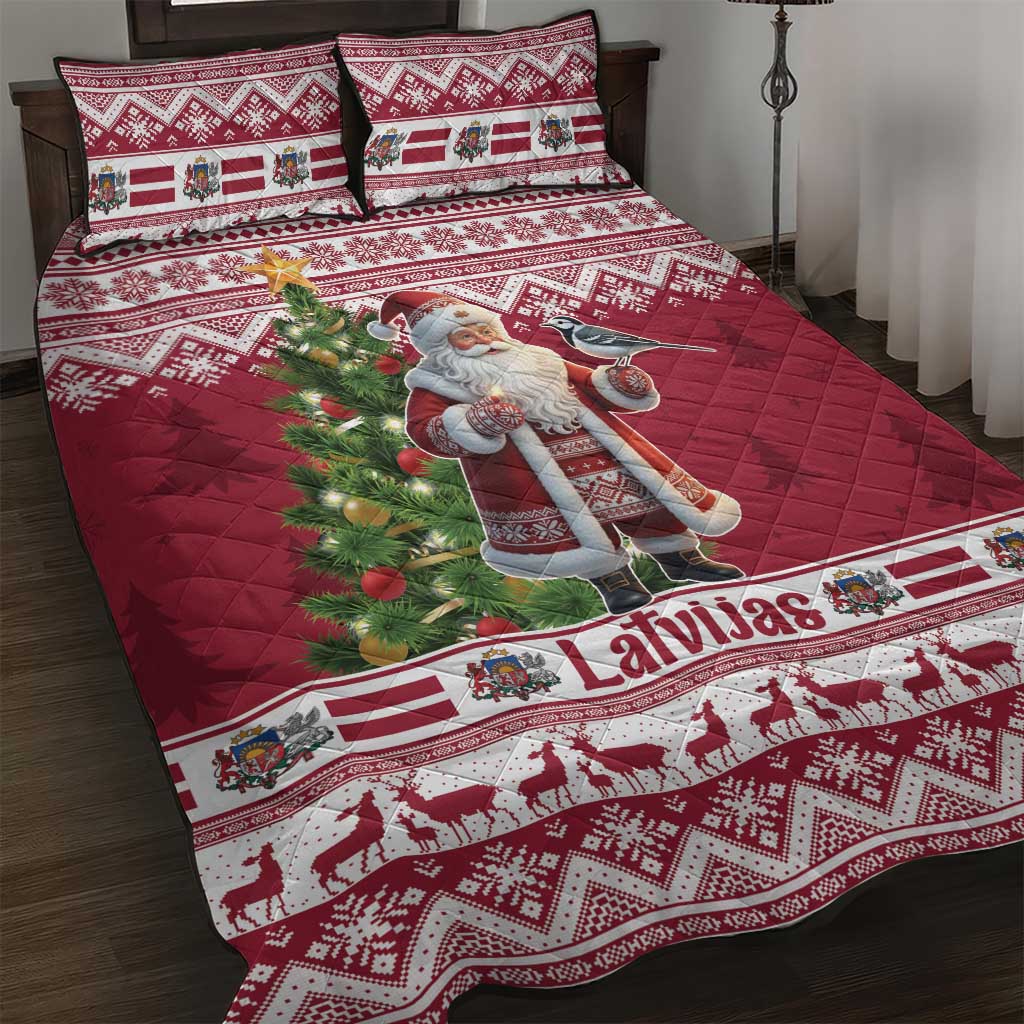 Latvia Christmas Quilt Bed Set Ziemassvetku Vecitis Christmas Pattern - Wonder Print Shop