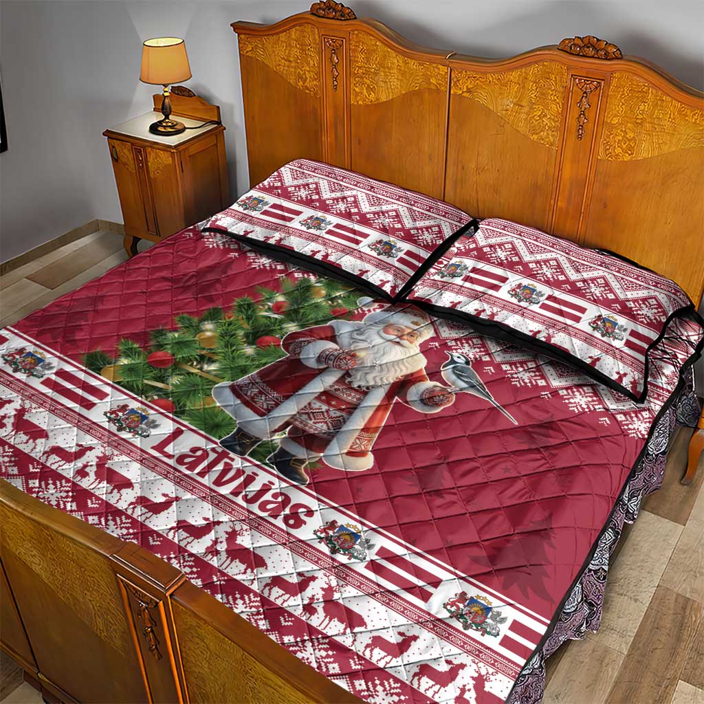 Latvia Christmas Quilt Bed Set Ziemassvetku Vecitis Christmas Pattern - Wonder Print Shop