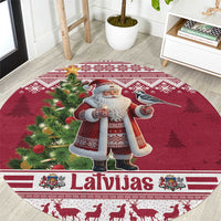 Latvia Christmas Round Carpet Ziemassvetku Vecitis Christmas Pattern - Wonder Print Shop