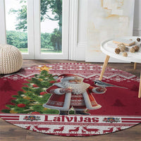 Latvia Christmas Round Carpet Ziemassvetku Vecitis Christmas Pattern - Wonder Print Shop