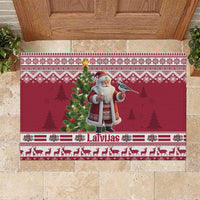 Latvia Christmas Rubber Doormat Ziemassvetku Vecitis Christmas Pattern - Wonder Print Shop