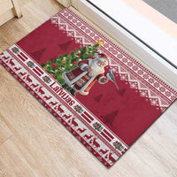 Latvia Christmas Rubber Doormat Ziemassvetku Vecitis Christmas Pattern - Wonder Print Shop