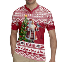 Latvia Christmas Rugby Jersey Ziemassvetku Vecitis Christmas Pattern - Wonder Print Shop