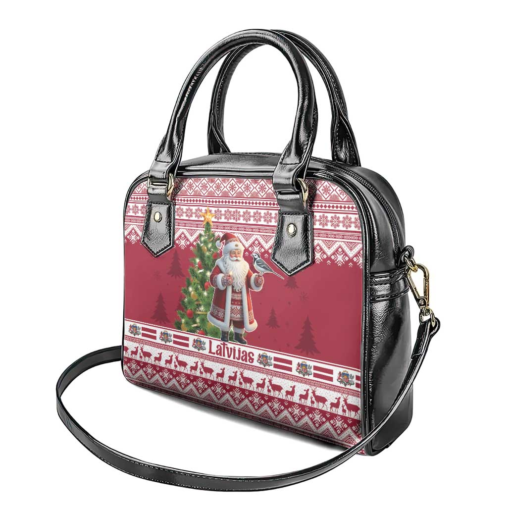 Latvia Christmas Shoulder Handbag Ziemassvetku Vecitis Christmas Pattern - Wonder Print Shop