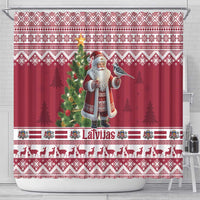 Latvia Christmas Shower Curtain Ziemassvetku Vecitis Christmas Pattern - Wonder Print Shop