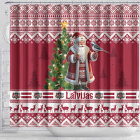 Latvia Christmas Shower Curtain Ziemassvetku Vecitis Christmas Pattern - Wonder Print Shop