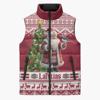 Latvia Christmas Sleeveless Puffer Jacket Ziemassvetku Vecitis Christmas Pattern - Wonder Print Shop
