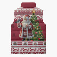 Latvia Christmas Sleeveless Puffer Jacket Ziemassvetku Vecitis Christmas Pattern - Wonder Print Shop