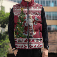 Latvia Christmas Sleeveless Puffer Jacket Ziemassvetku Vecitis Christmas Pattern - Wonder Print Shop