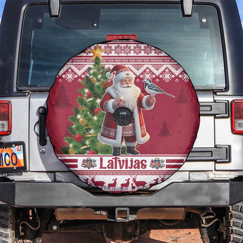 Latvia Christmas Spare Tire Cover Ziemassvetku Vecitis Christmas Pattern - Wonder Print Shop