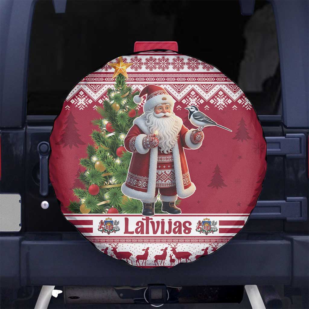 Latvia Christmas Spare Tire Cover Ziemassvetku Vecitis Christmas Pattern - Wonder Print Shop