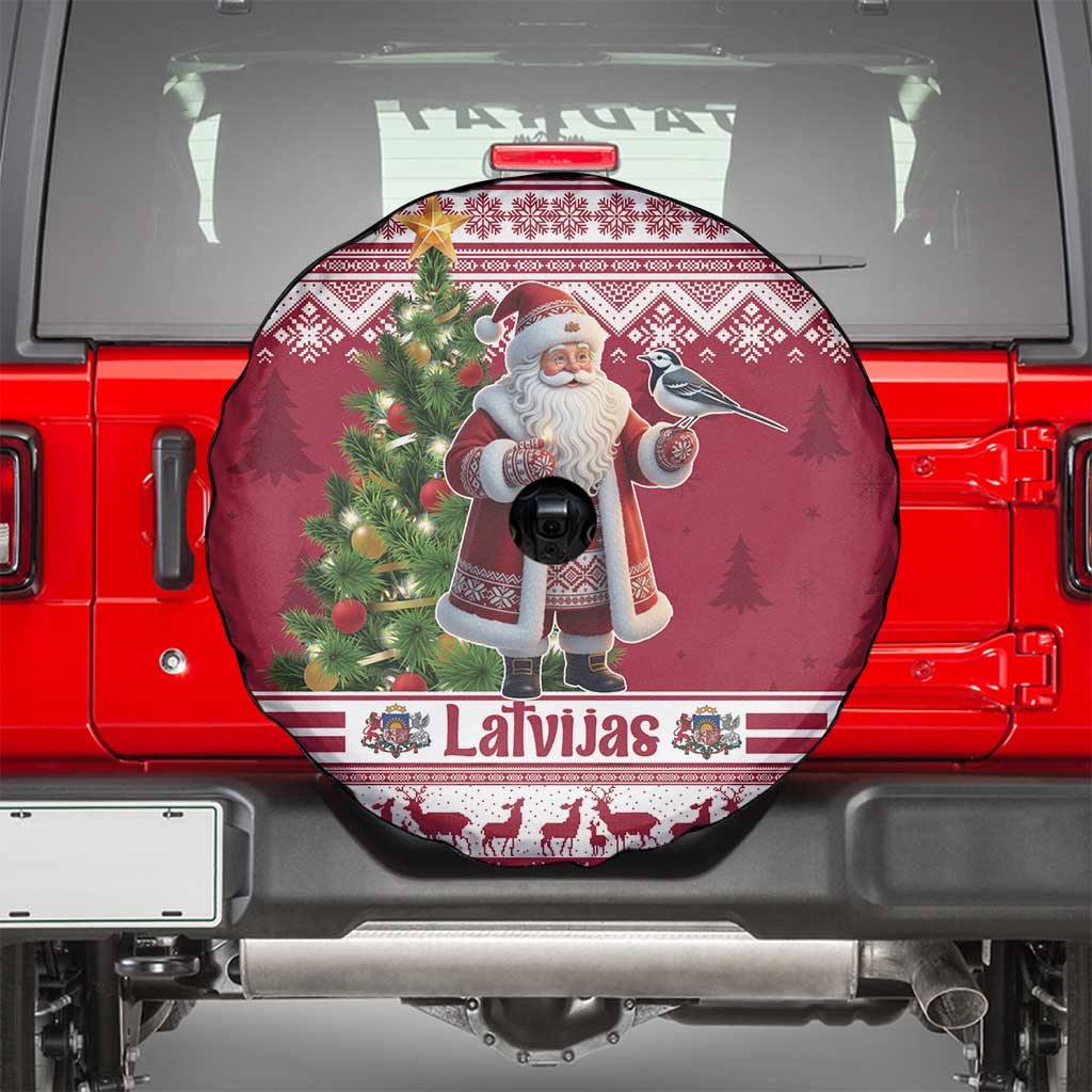 Latvia Christmas Spare Tire Cover Ziemassvetku Vecitis Christmas Pattern - Wonder Print Shop
