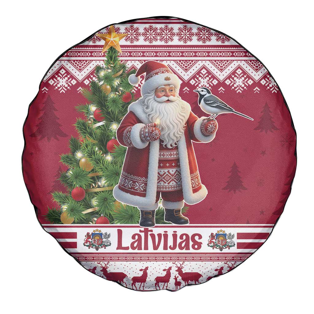 Latvia Christmas Spare Tire Cover Ziemassvetku Vecitis Christmas Pattern - Wonder Print Shop